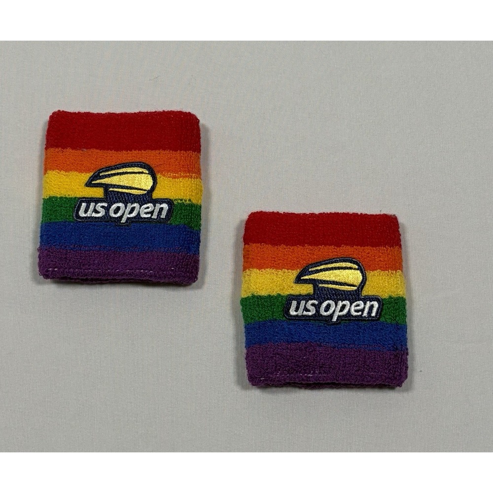 US Open Tennis Sweatband Rainbow‎ Wrist Bands Rainbow Pride New